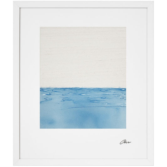 Horizon Blue I Framed Print - White / Blue
