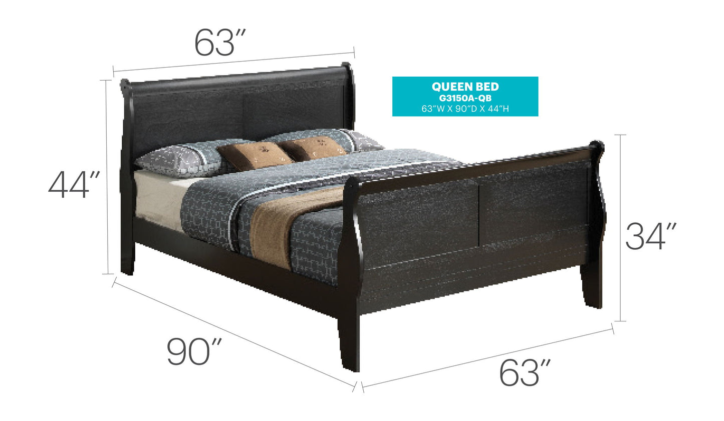 Glory Furniture - Louis Phillipe - Sleigh Bed