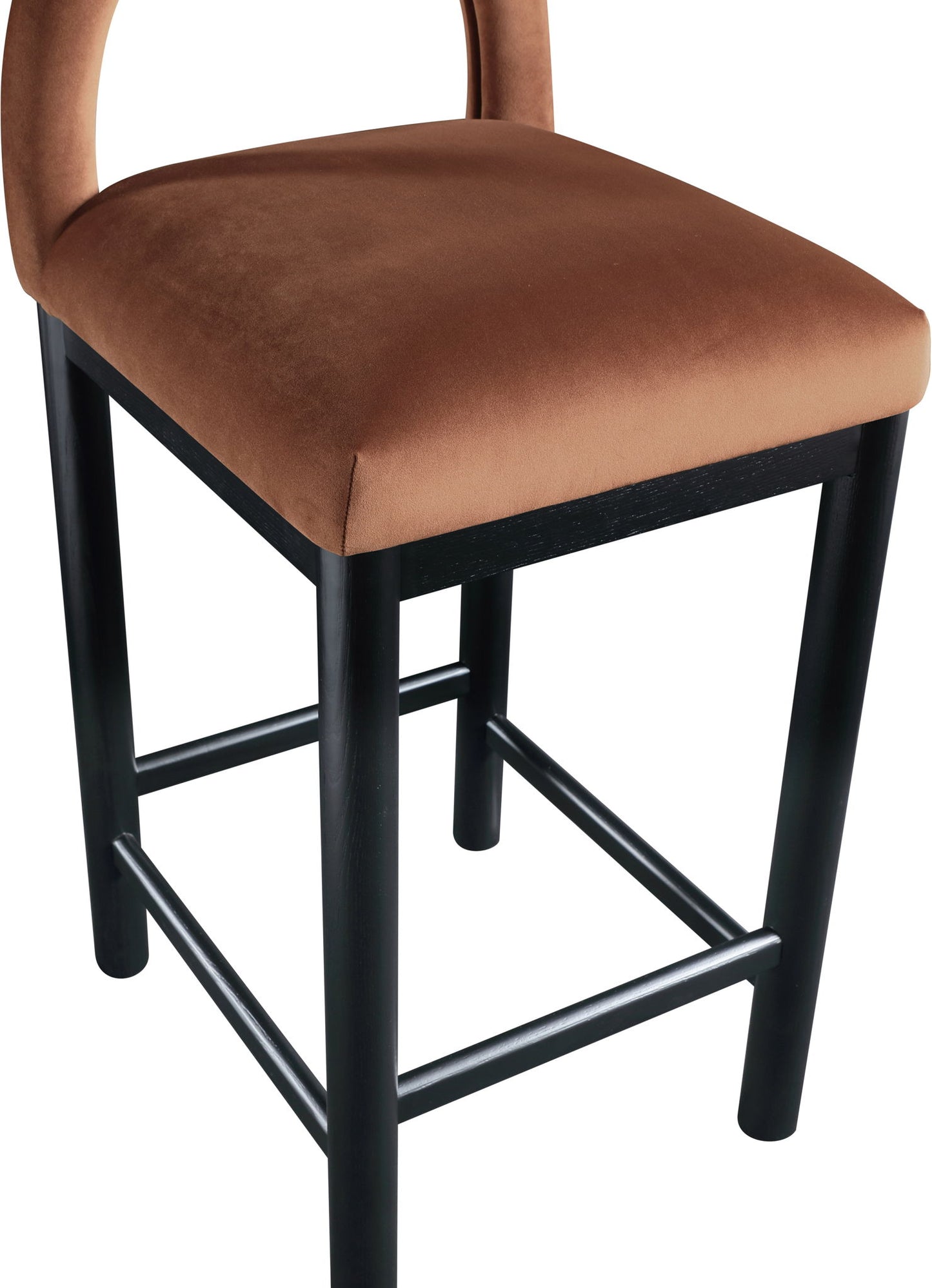 Conrad - Velvet Counter Stool With Black Legs