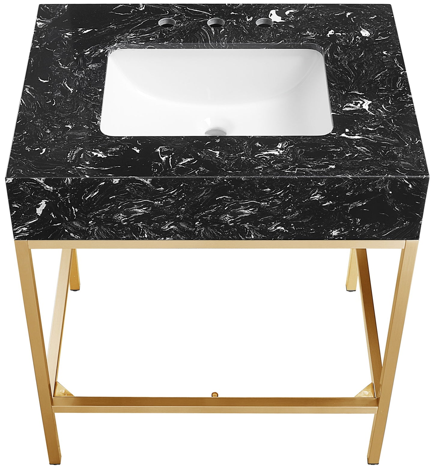 Marmo - Engineered Marble Bathroom Vanity With Gold Base