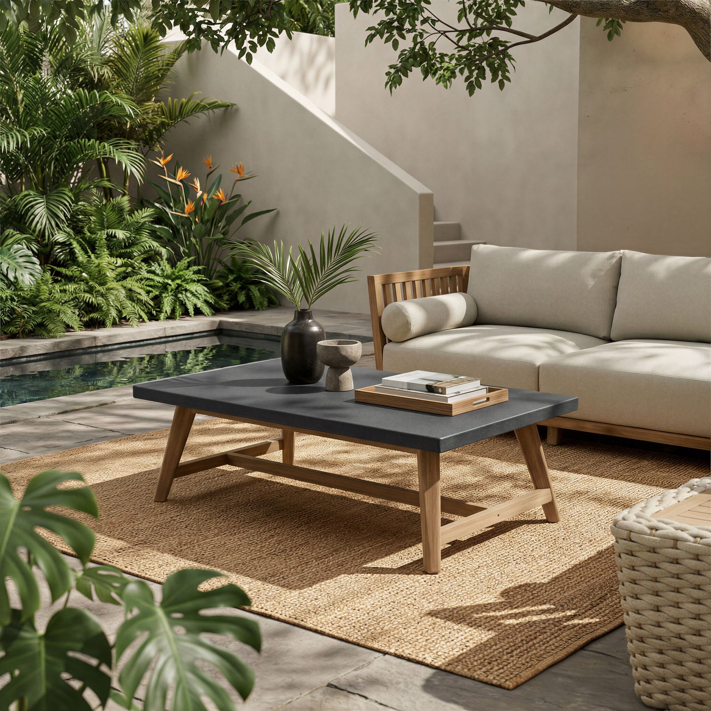 Dert - Outdoor Coffee Table - Gray