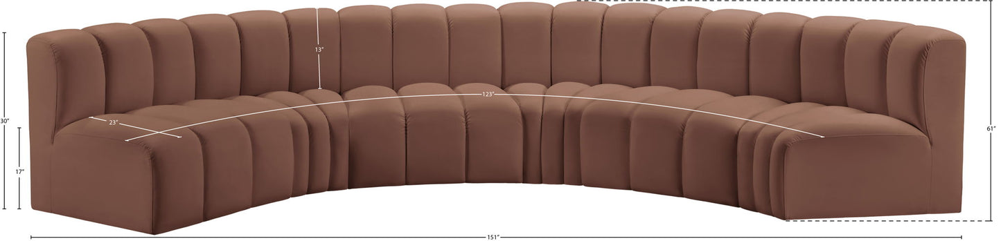 Arc - Faux Leather 6 Piece U-Shaped Modular Sofa