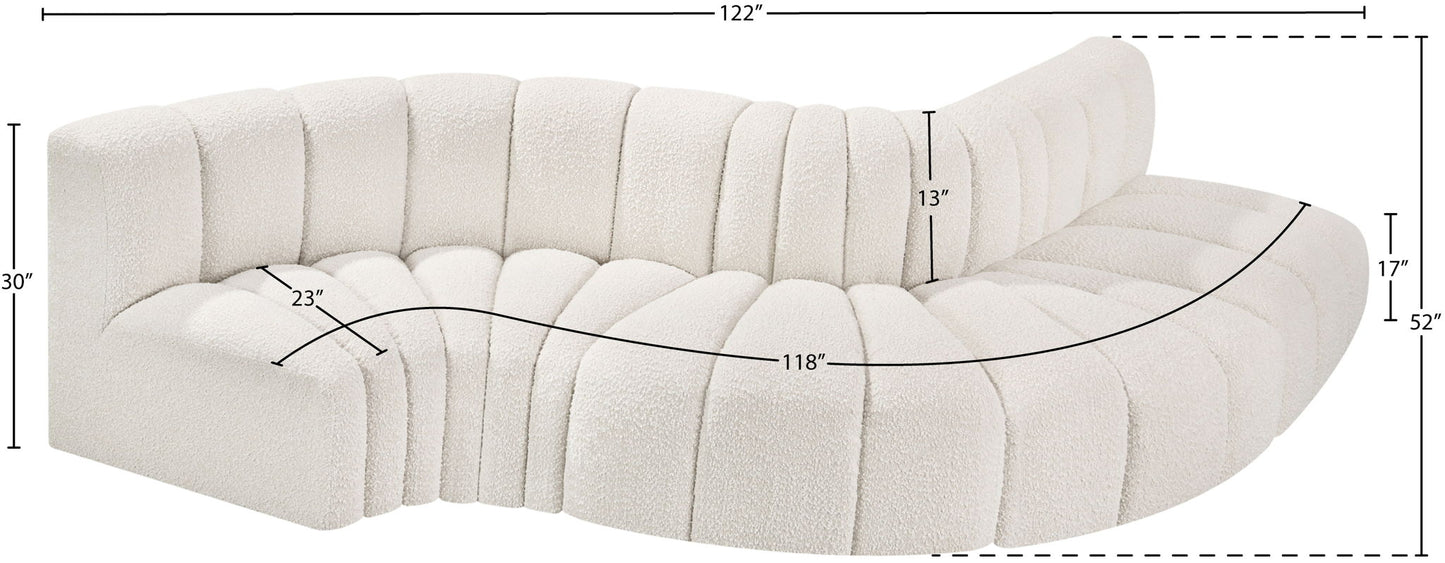 Arc - Boucle Fabric 5 Piece Modular Sofa