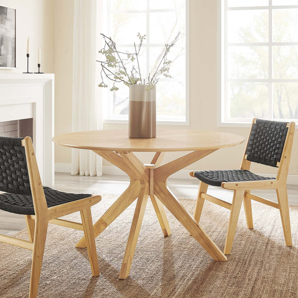Crossroads 47" Round Wood Dining Table - Oak