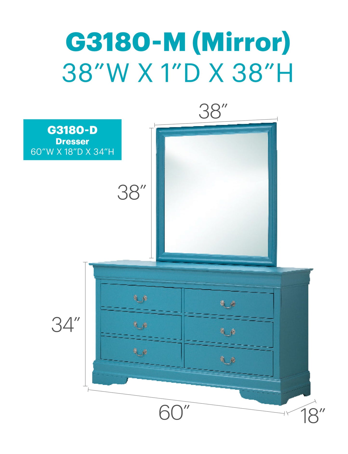 Glory Furniture - Louis Phillipe - Dresser