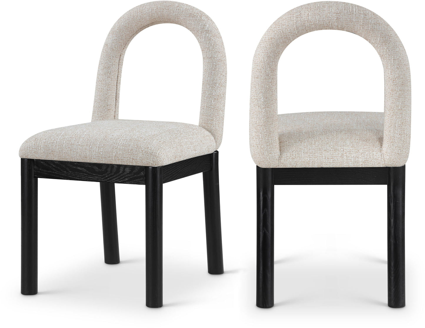 Conrad - Linen Dining Chair With Black Legs