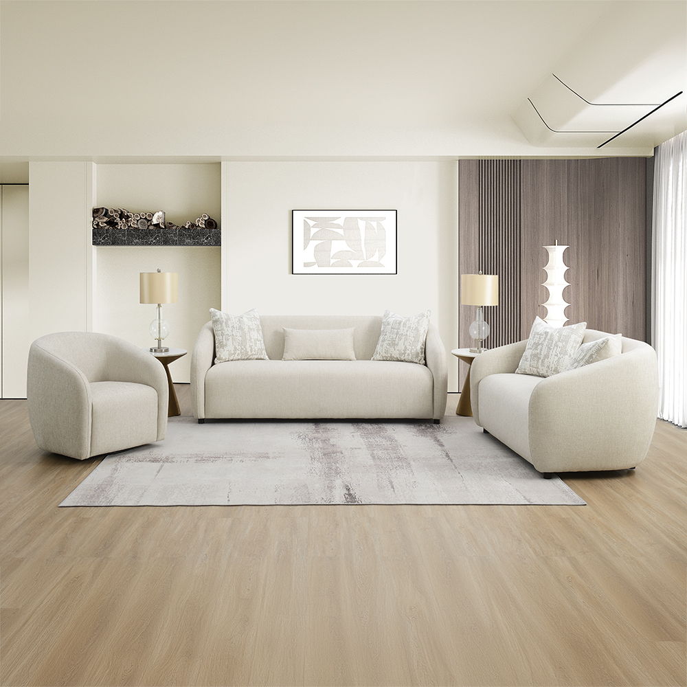 Etienne - Sofa With 3 Pillows - Beige Linen