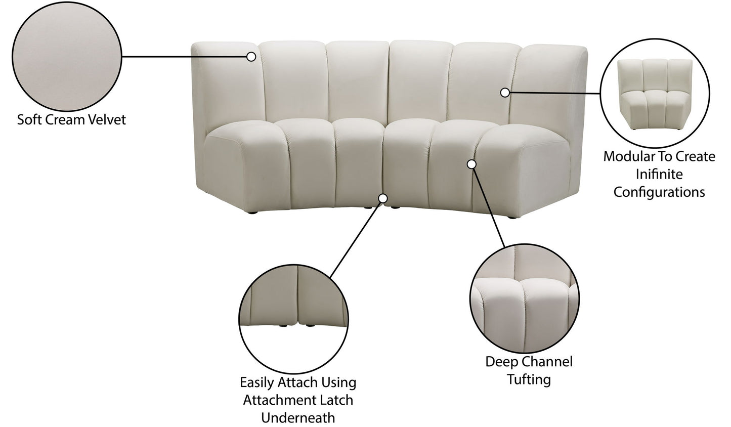 Infinity - 2 Piece Velvet Modular Sectional