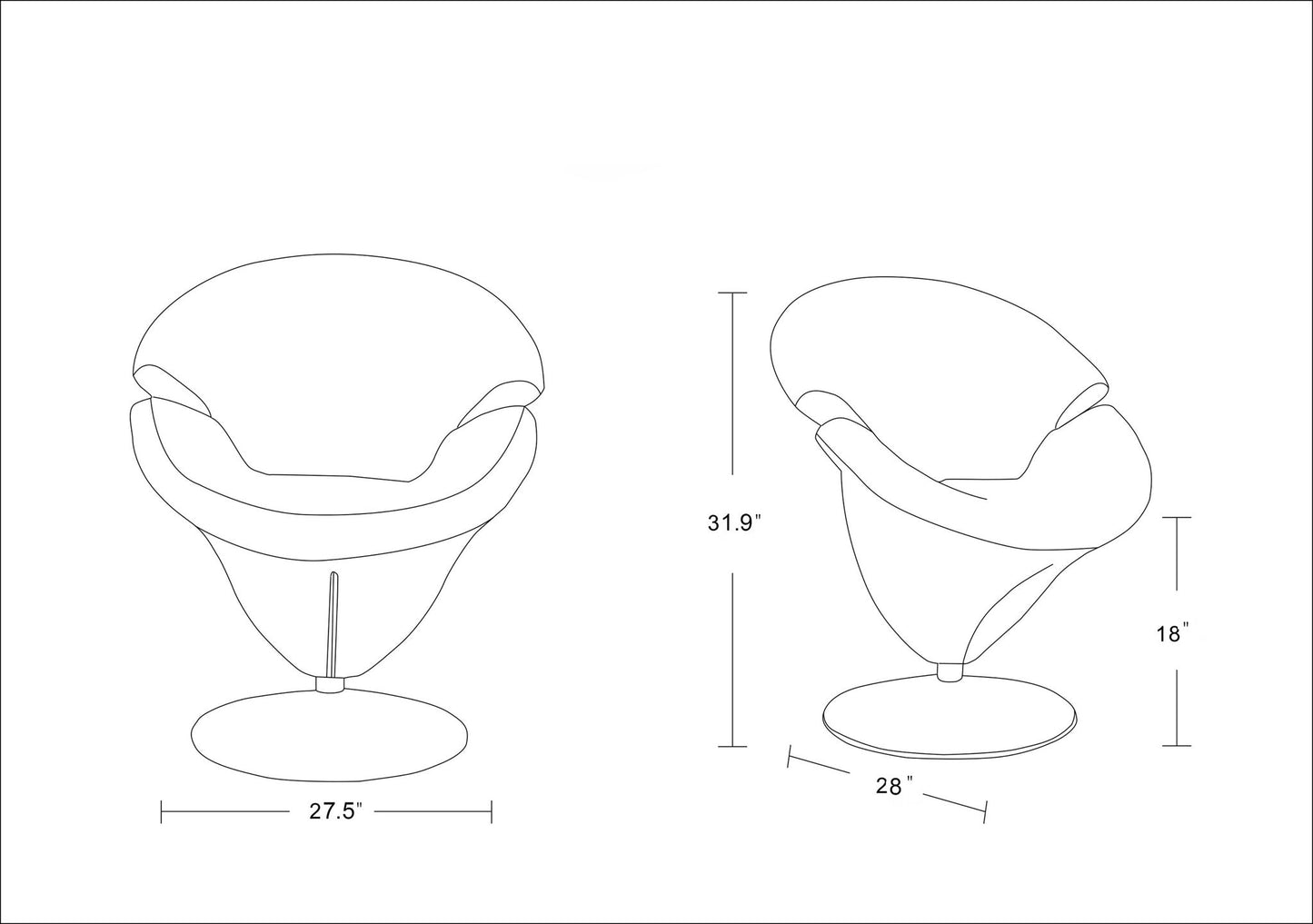 Manhattan Tulip - Swivel Lounge Chair