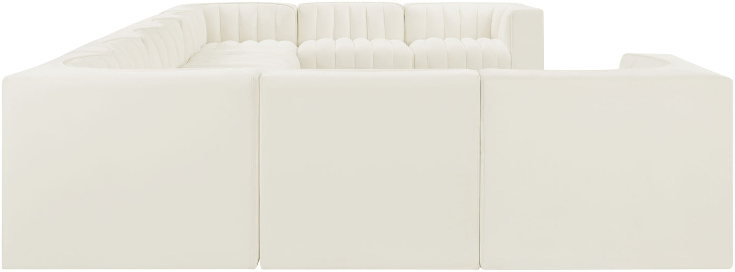 Rummi - Velvet Performance Fabric Upholstered 10 Piece Modular Sectional