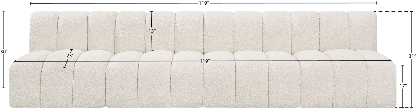 Arc - Boucle Fabric 4 Seats Modular Sofa