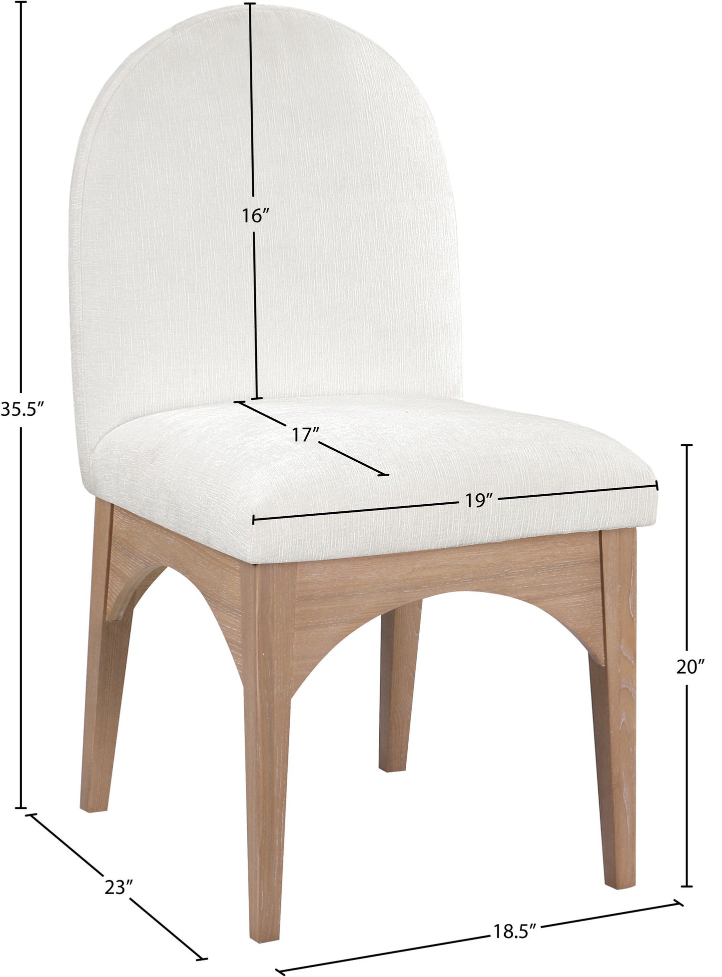 Waldorf - Chenille Dining Side Chair With Natural Legs