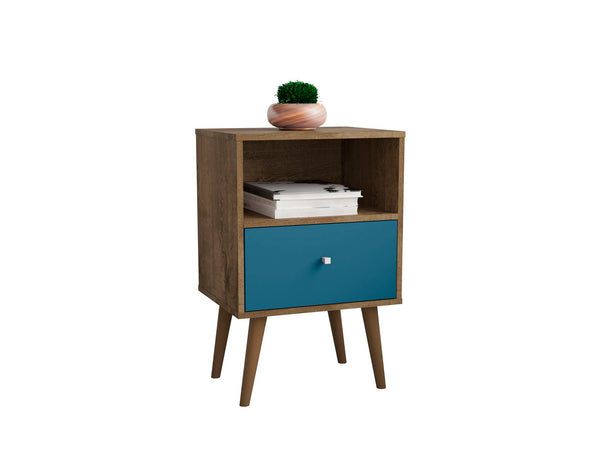 Manhattan Liberty - Nightstand Wtth Rustic Brown Frame