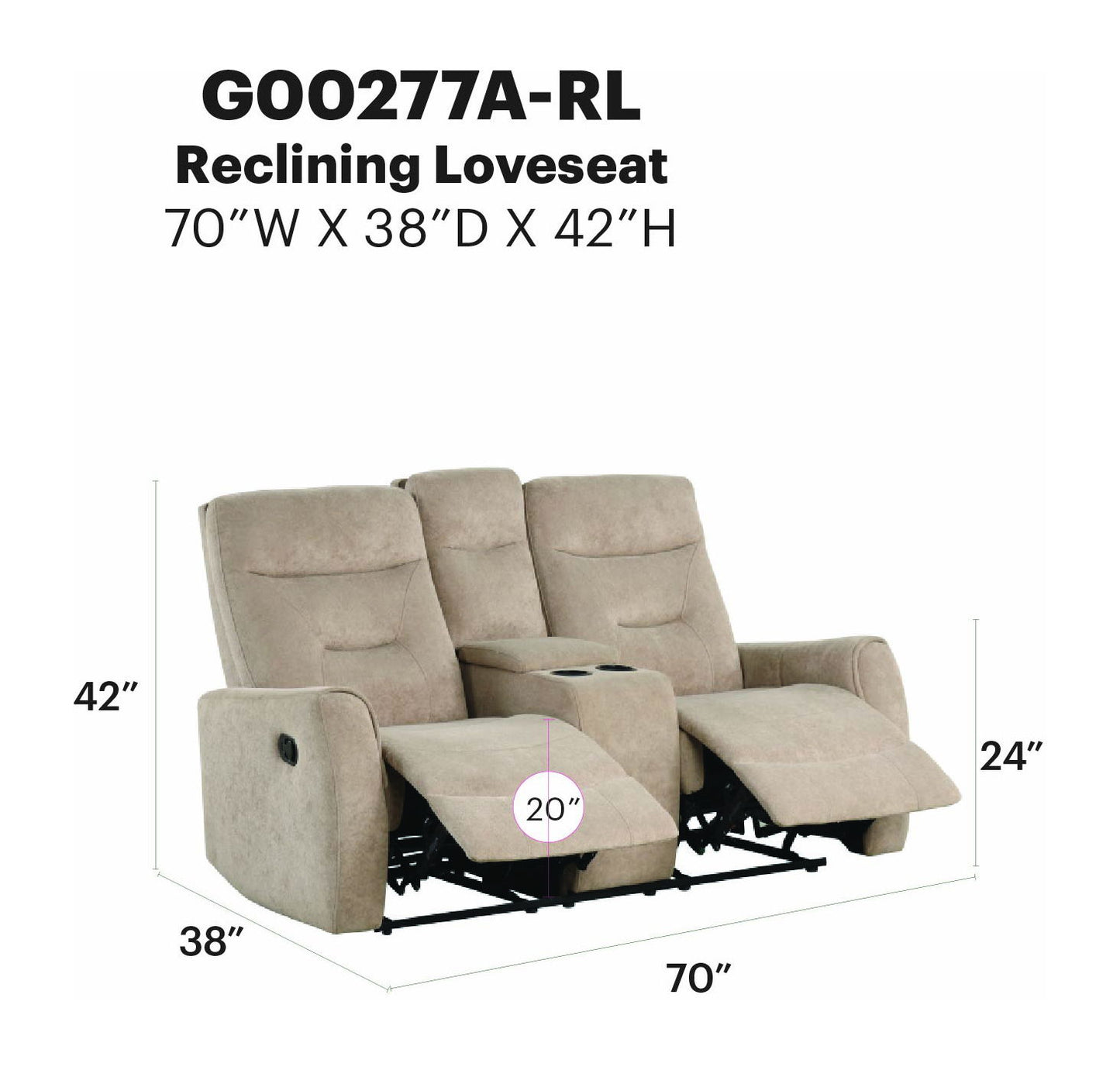 Paterson - Loveseat With Console - Beige