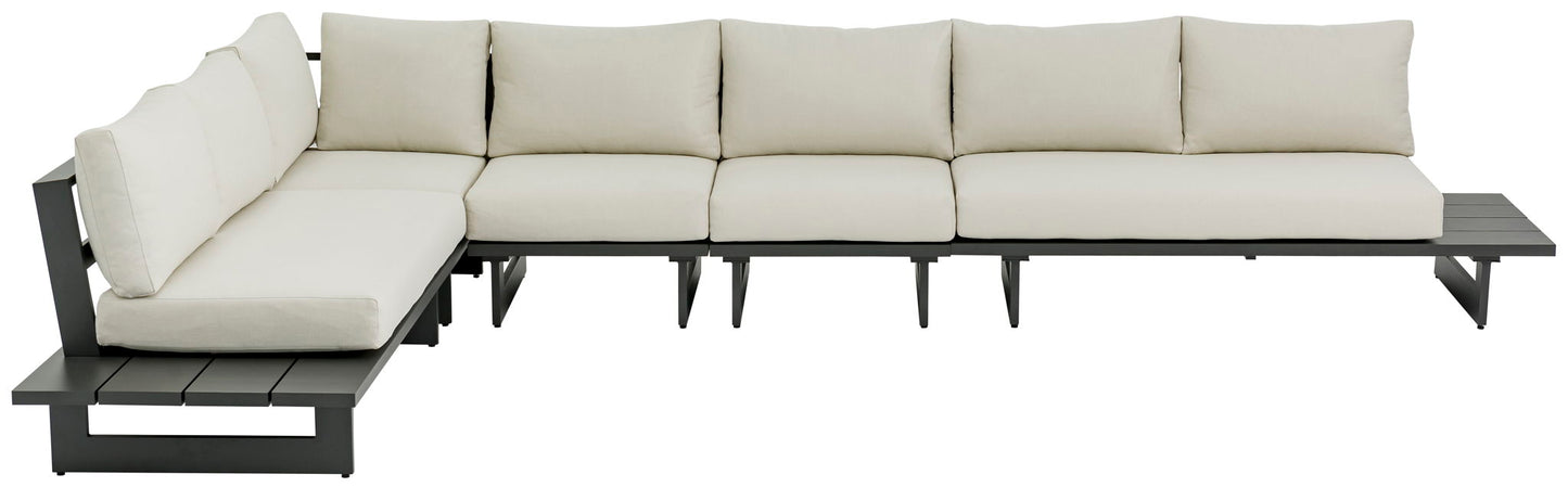 Maldives - 5 Piece Water Resistant Outdoor Patio Modular Sectional With Gray Base