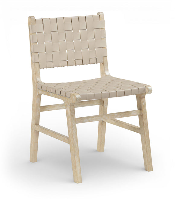Entwine - Vegan Leather Upholstered Dining Chair - Painted Natural