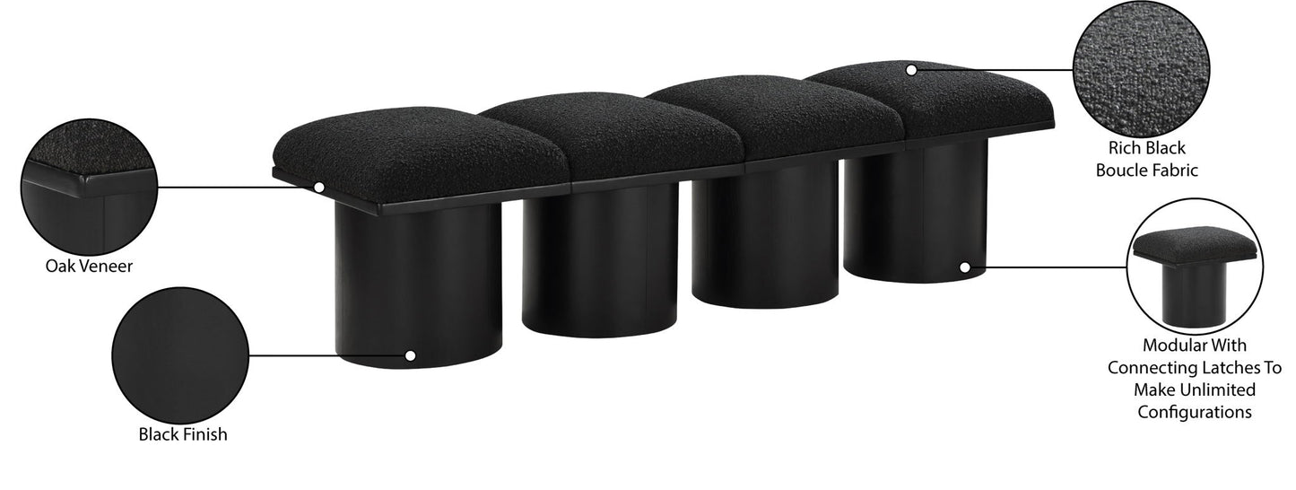 Pavilion - 4 Piece Modular Bench With Black Base
