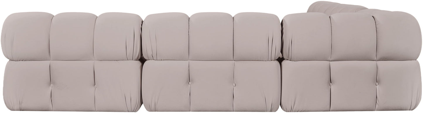 Orin - Velvet Fabric 5 Piece Modular Sectional