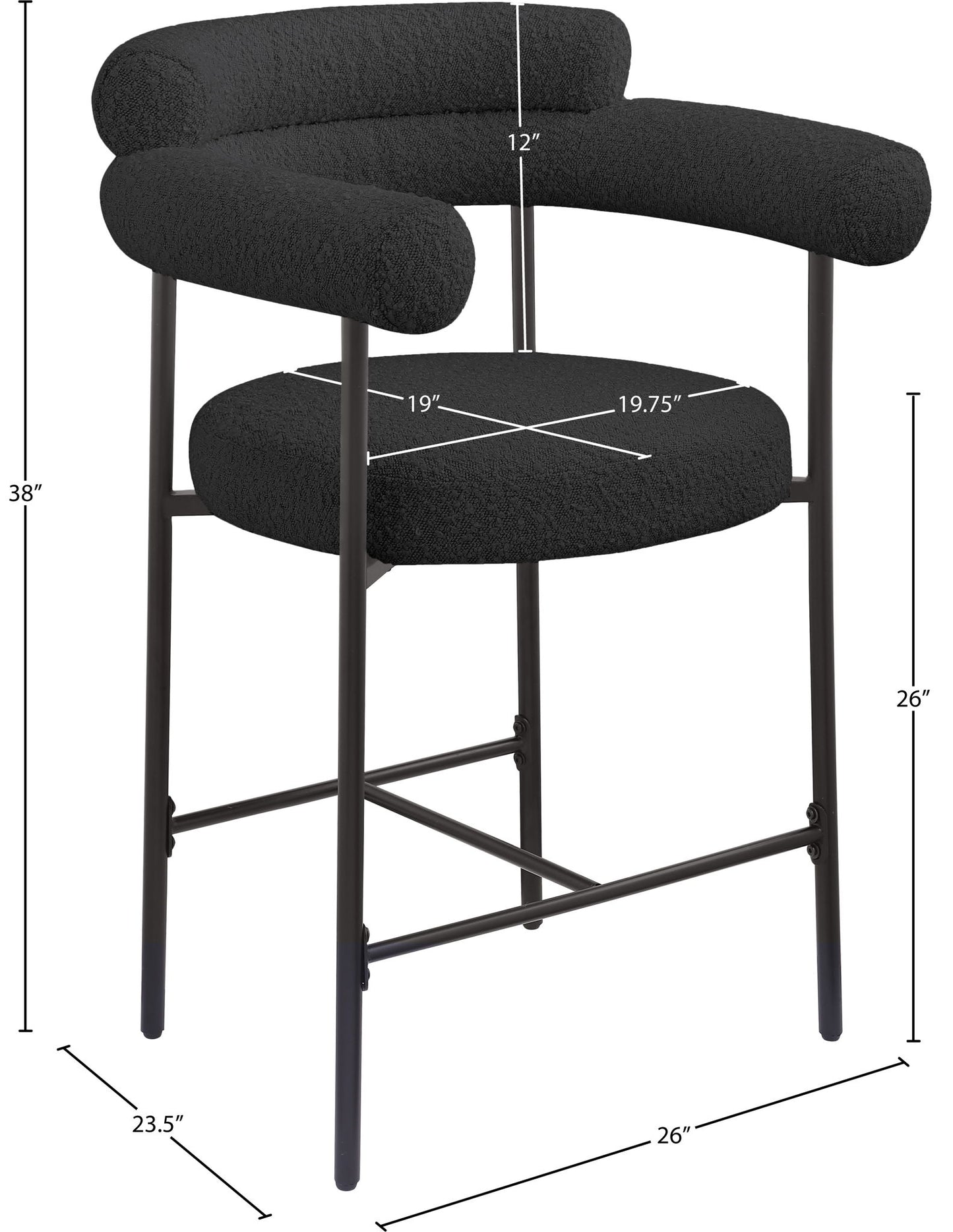 Blake - Counter Stool With Black Base (Set of 2)