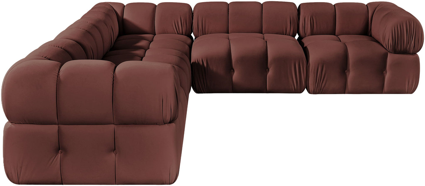 Orin - Velvet 5 Piece Modular Corner Sectional