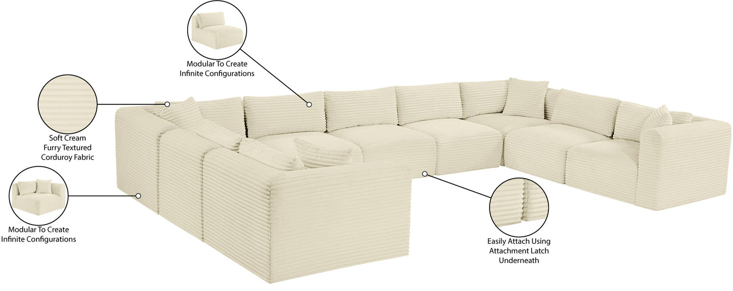 Shaggy - 9 Piece Modular U-Shaped Sectional