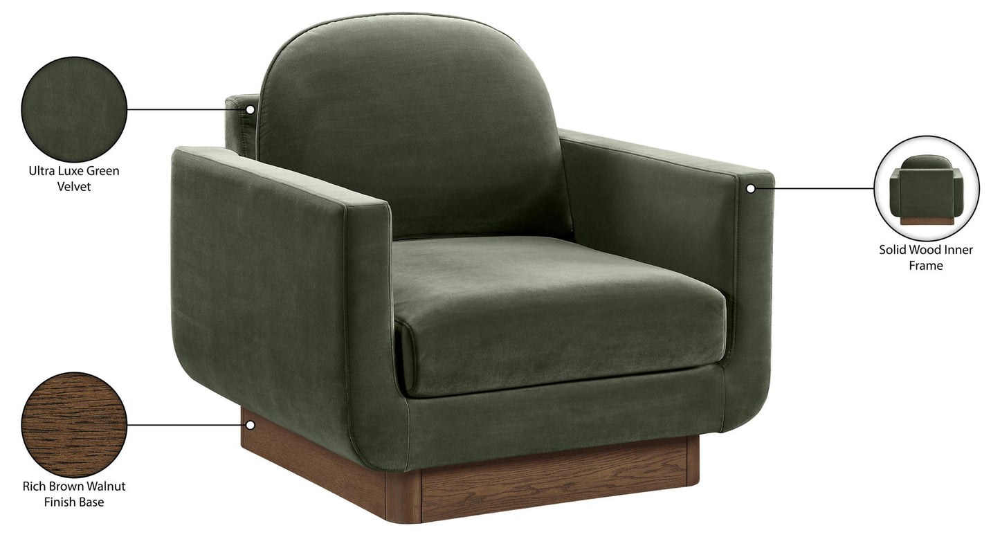 Diviento - Velvet Performance Fabric Upholstered Accent Chair