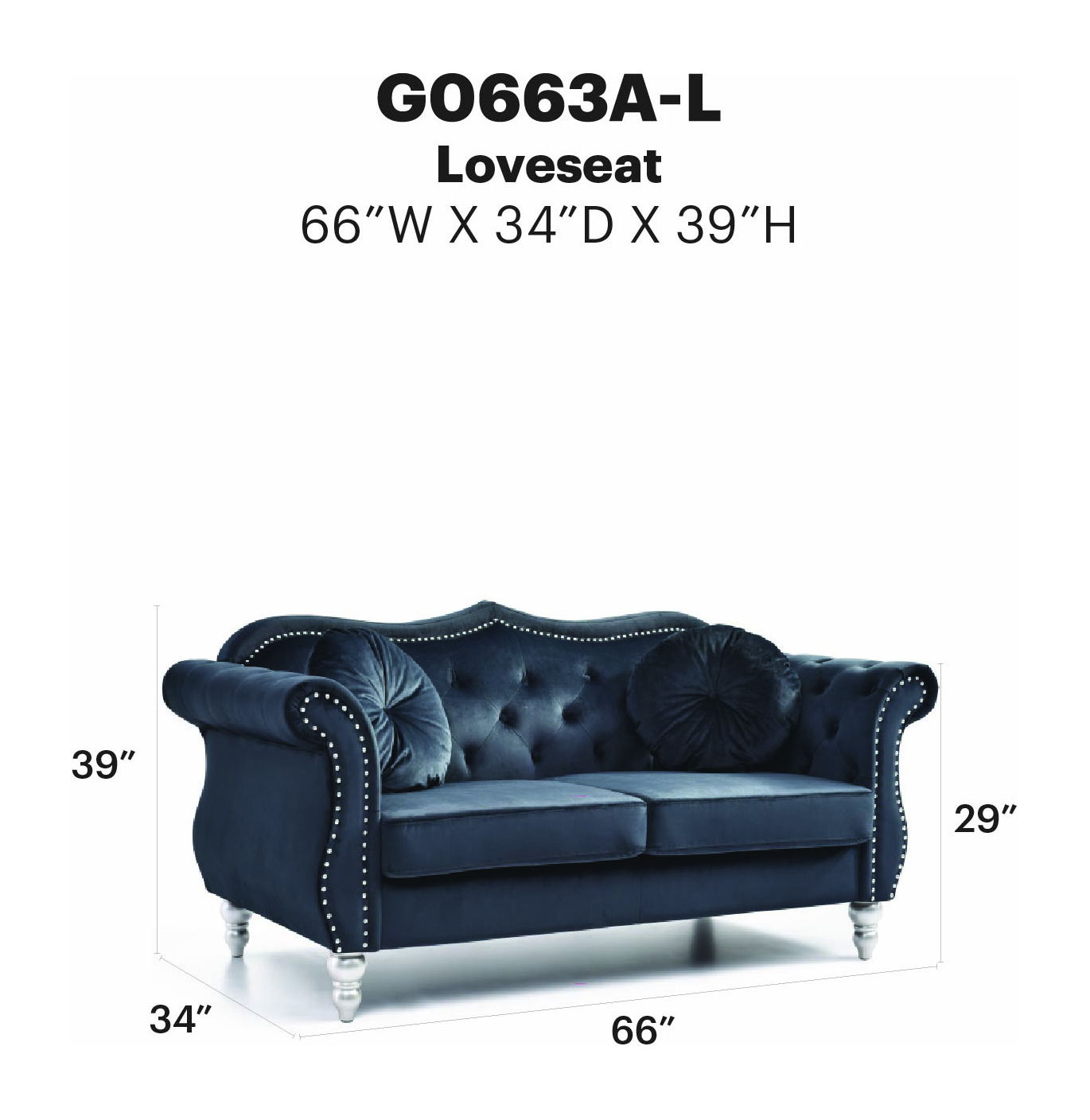 Glory Furniture - Hollywood - Loveseat