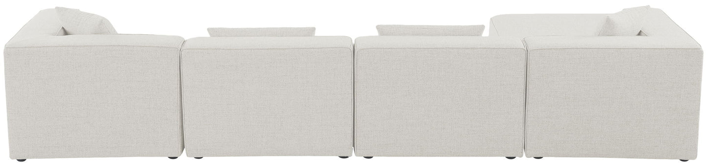 Cube - Linen 5 Piece Modular Sectional With Chaise