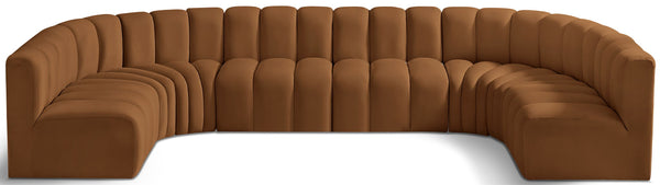 Arc - Velvet Modular U-Shaped Sectional - Saddle