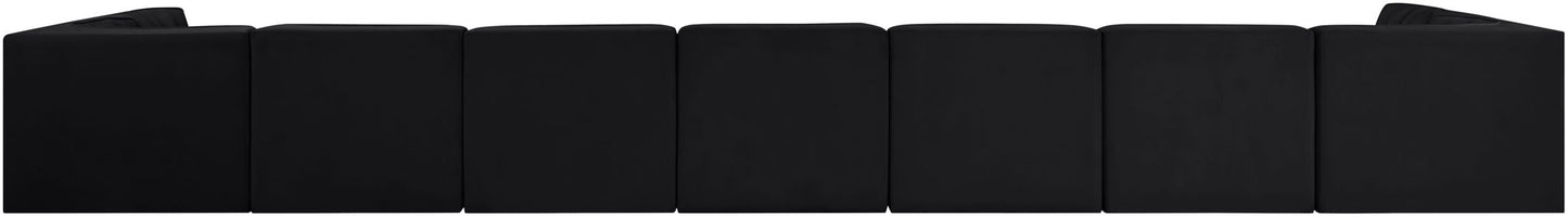 Rummi - Armless Velvet Performance Fabric Upholstered 9 Piece Modular Sectional