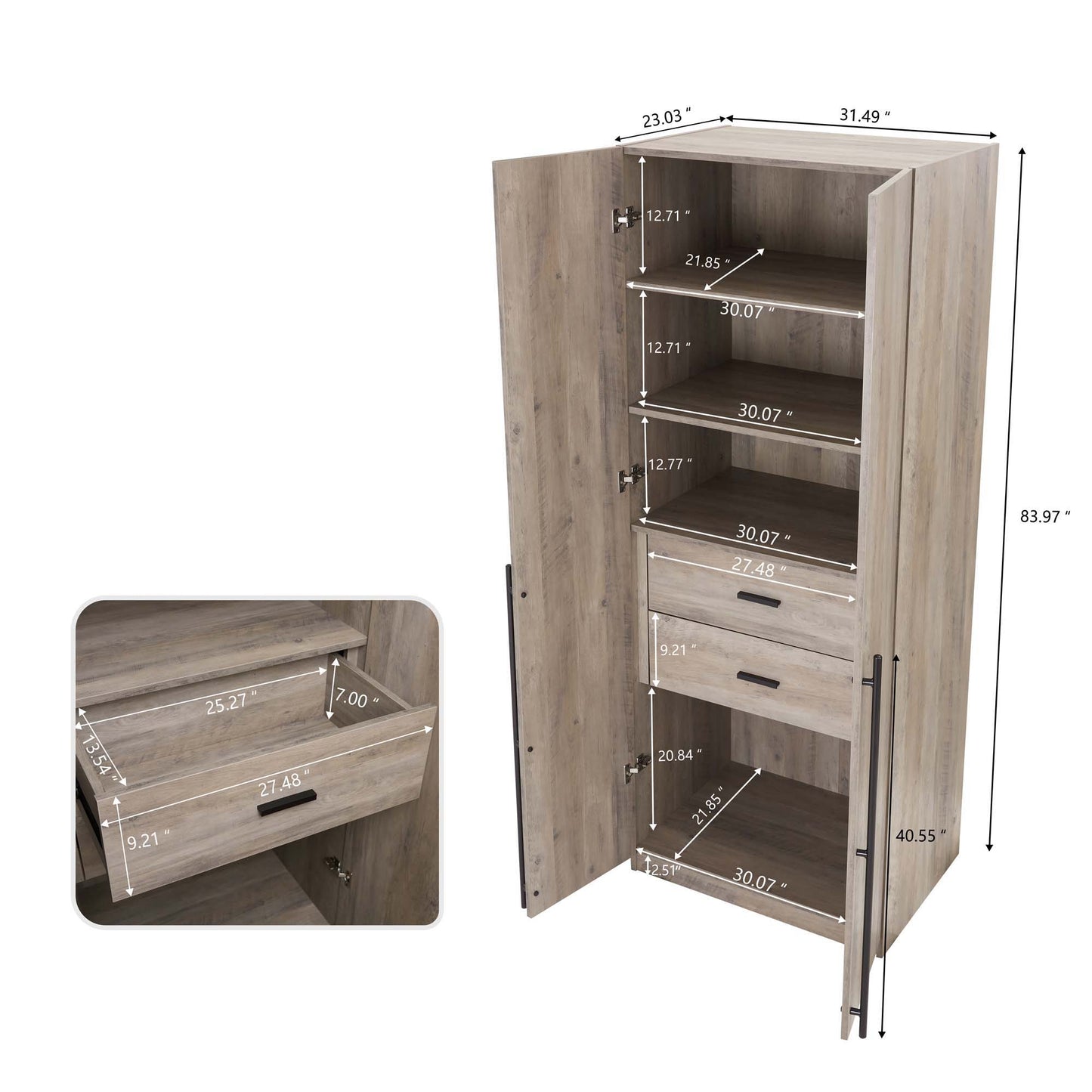 Manhattan Lee - Wooden Wardrobe Closet