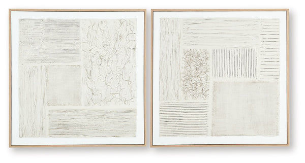 Andorfield - Wall Art Set (Set of 2) - Beige / Black / White