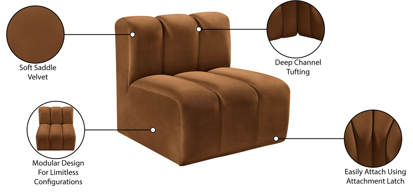 Arc - Velvet Straight Chair - Saddle