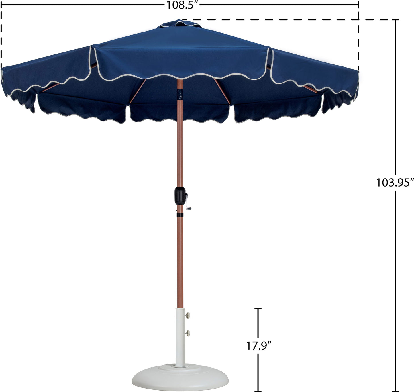 Amalfi - Patio Umbrella - White Base / Light Brown Pole