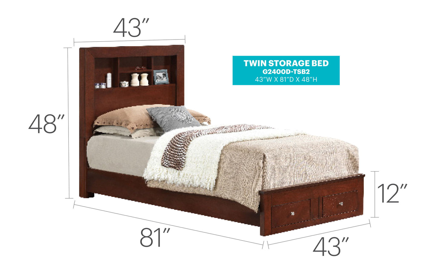 Glory Furniture - Burlington - Storage Bed