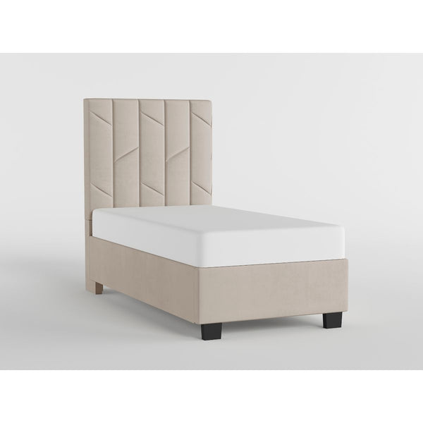 39" Beige Microfiber Platform Bed