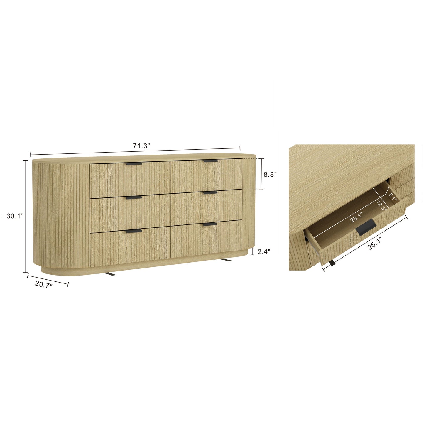 Olivia - Dresser - Natural Oak