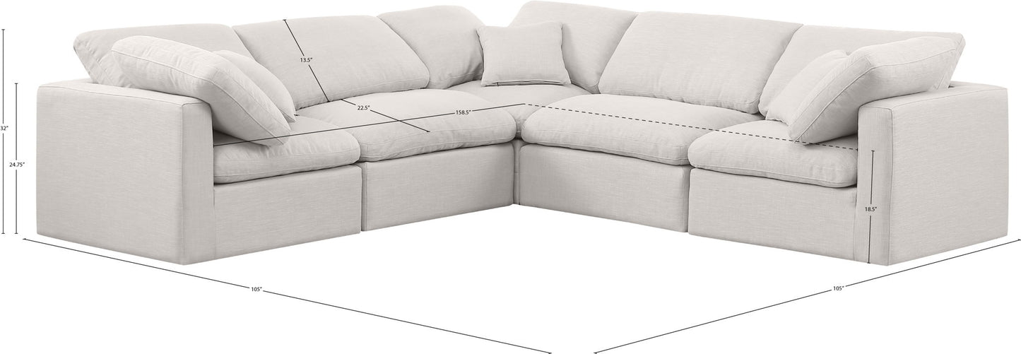 Indulge - Linen 5 Piece Modular Corner Sectional