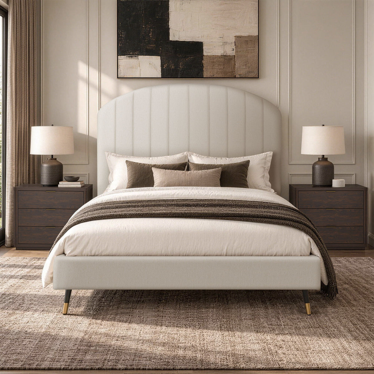 Liraine - Arched Channel Upholstered Bed