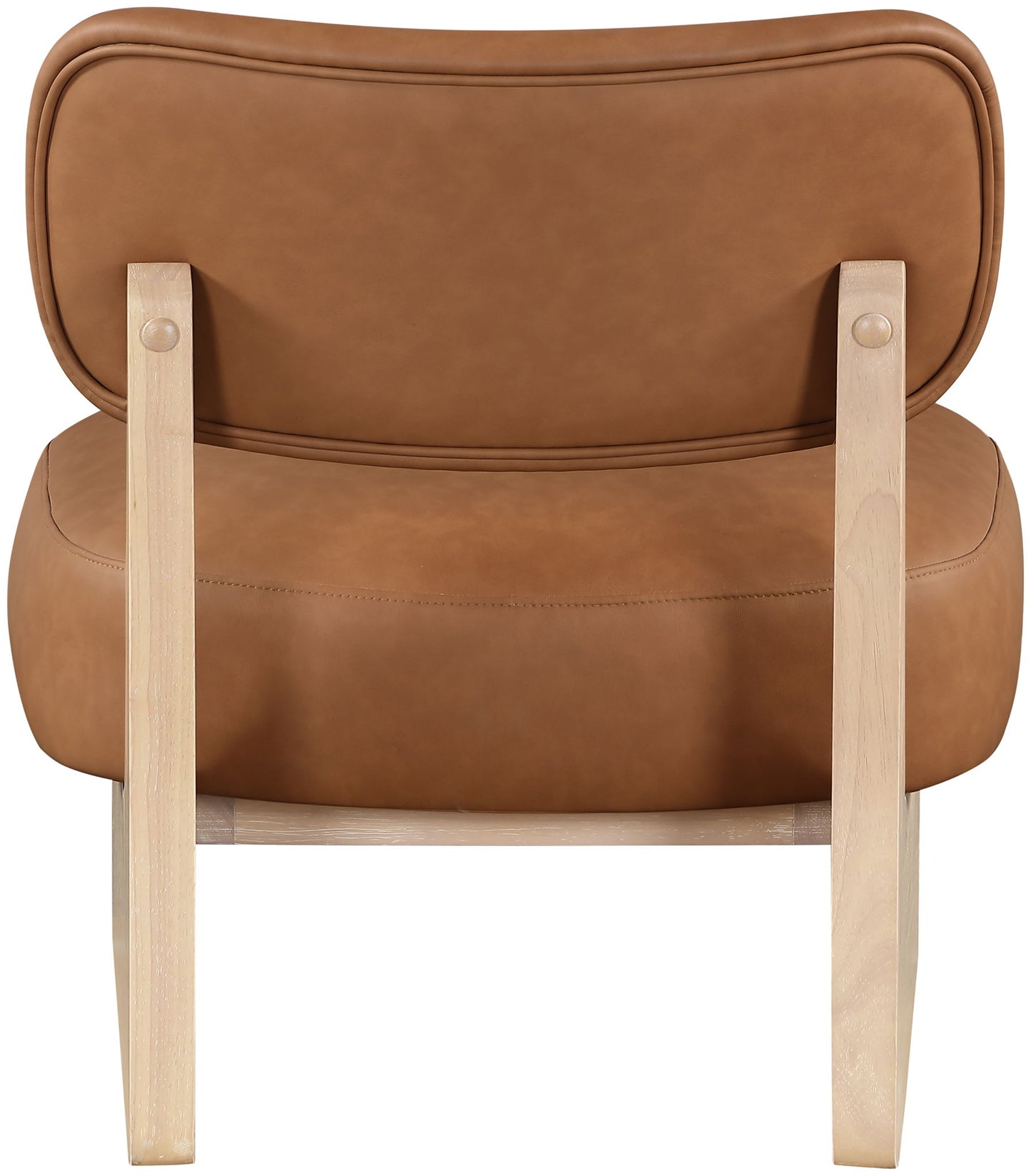 Vetra - Vegan Leather Upholstered Accent Chair With Natural Base