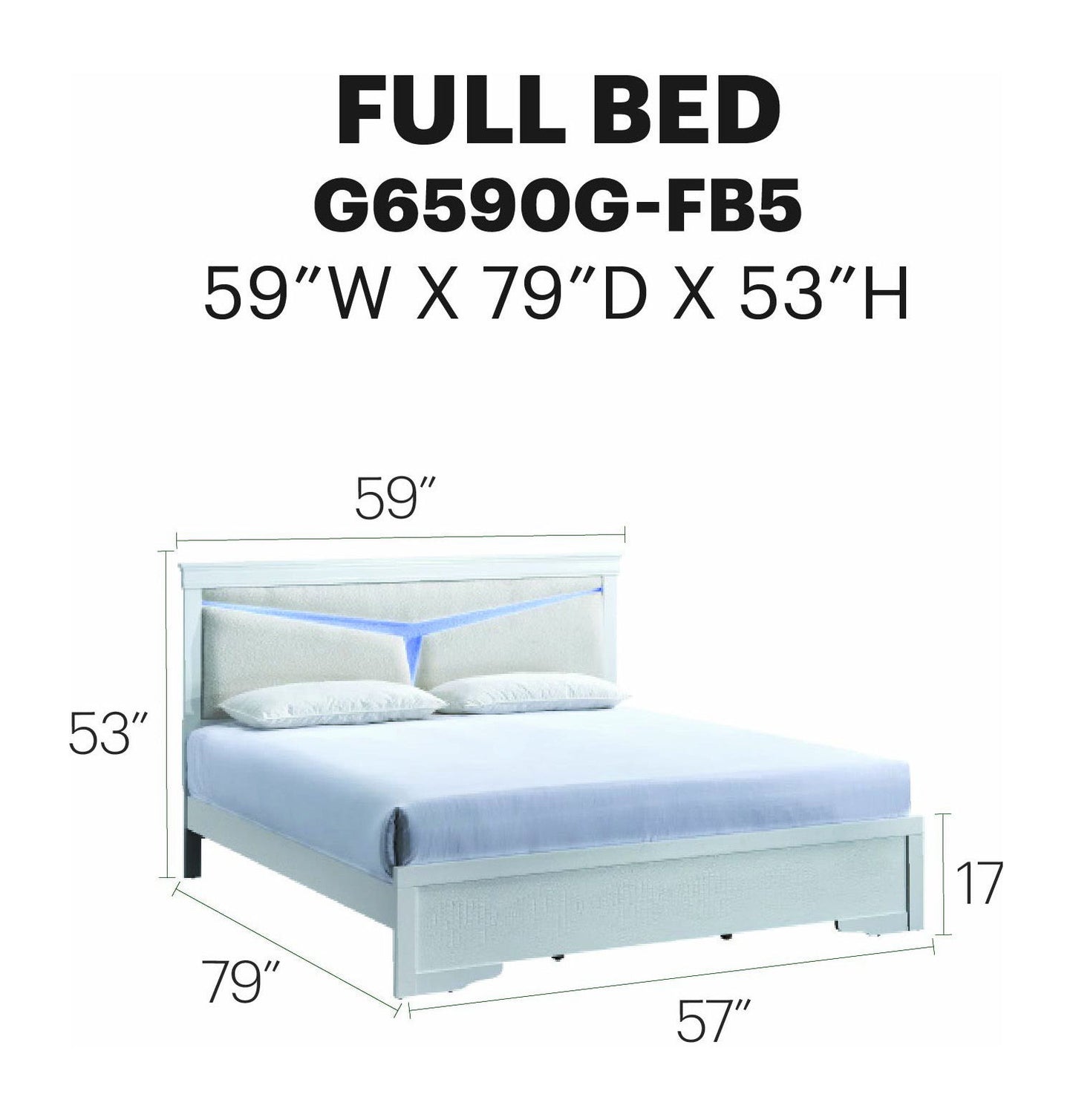 Glory Furniture - Lorana - Bed With LED Headboard