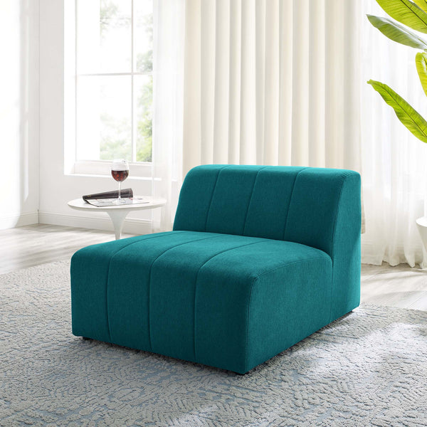 Bartlett Upholstered Fabric Armless Chair - Teal