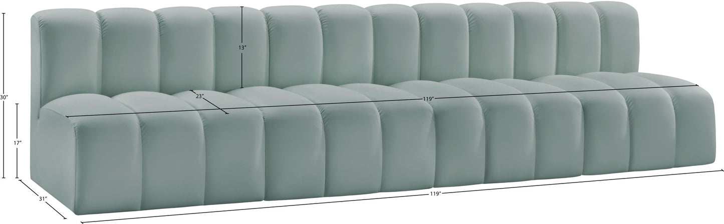 Arc - Faux Leather 4 Seats Modular Sofa