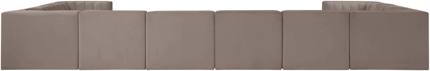 Rummi - Velvet Performance Fabric Upholstered 10 Piece Modular Sectional