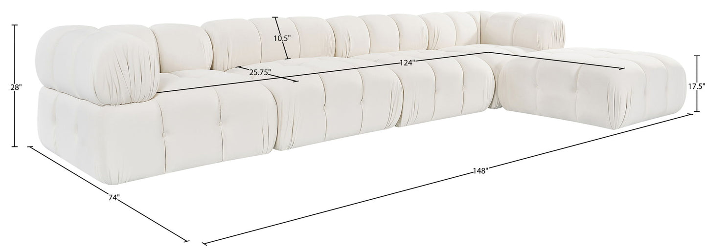 Orin - Fabric Velvet 5 Piece Modular Sectional