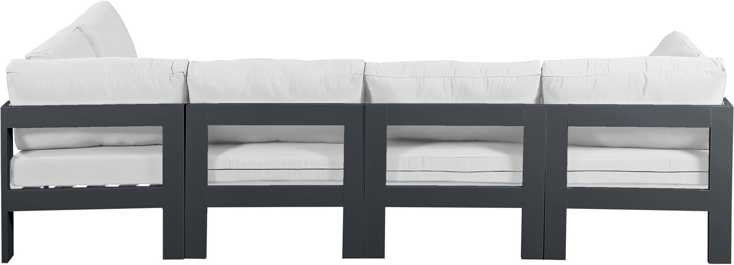 Nizuc - Outdoor Patio 5 Piece Modular Sectional With Gray Frame
