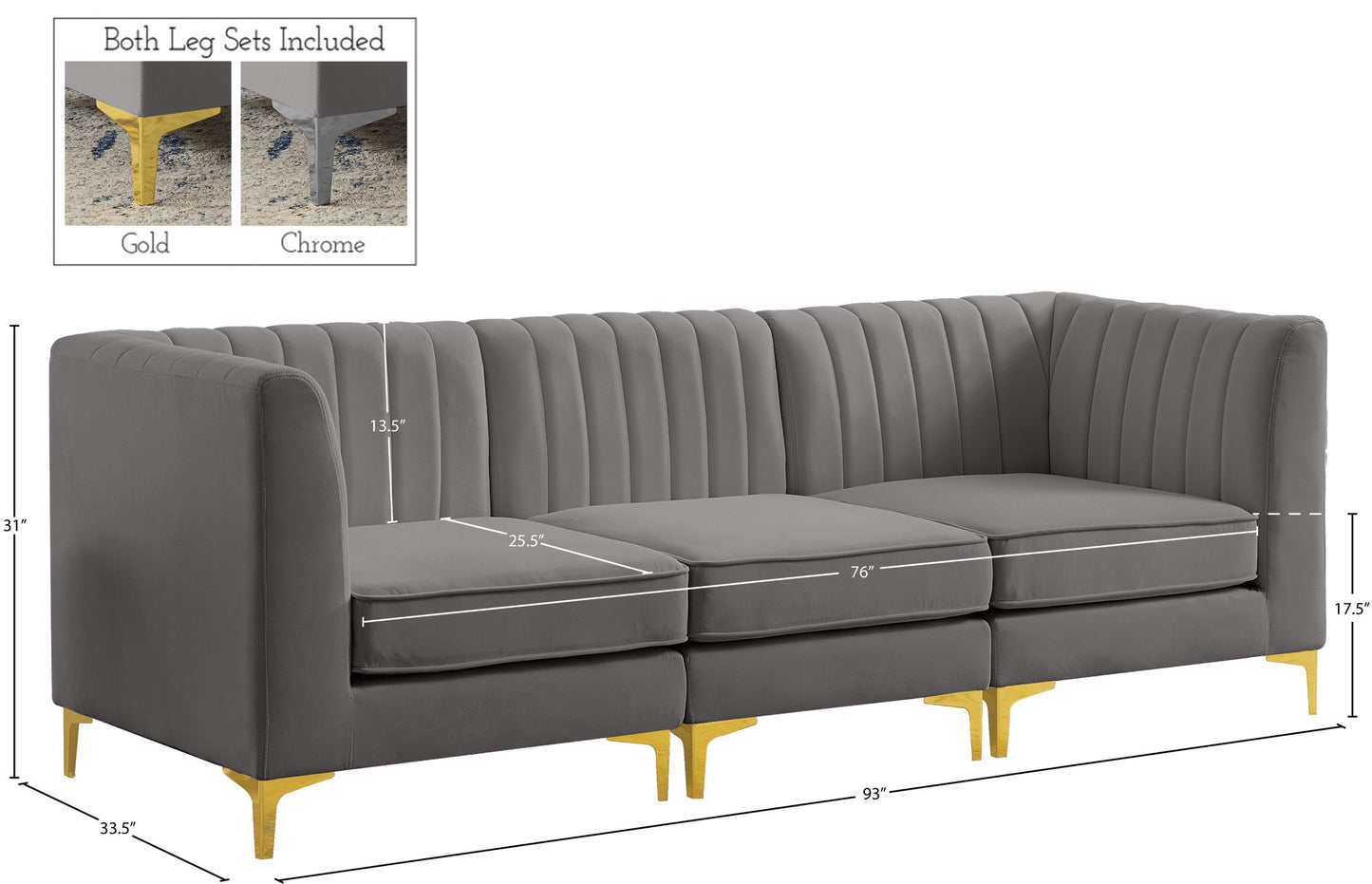 Alina - 3 Piece Modular Sectional