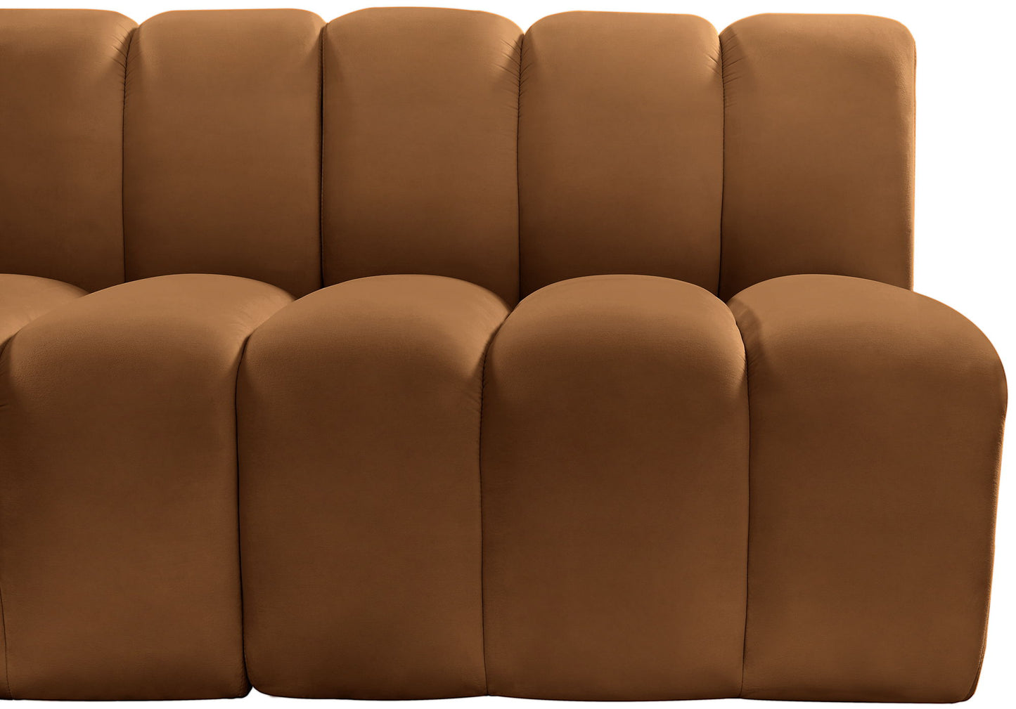 Arc - Velvet 8 Piece U-Shaped Modular Sofa - Saddle