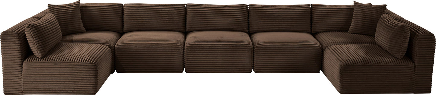 Shaggy - 7 Piece Modular U-Shaped Armless Sectional