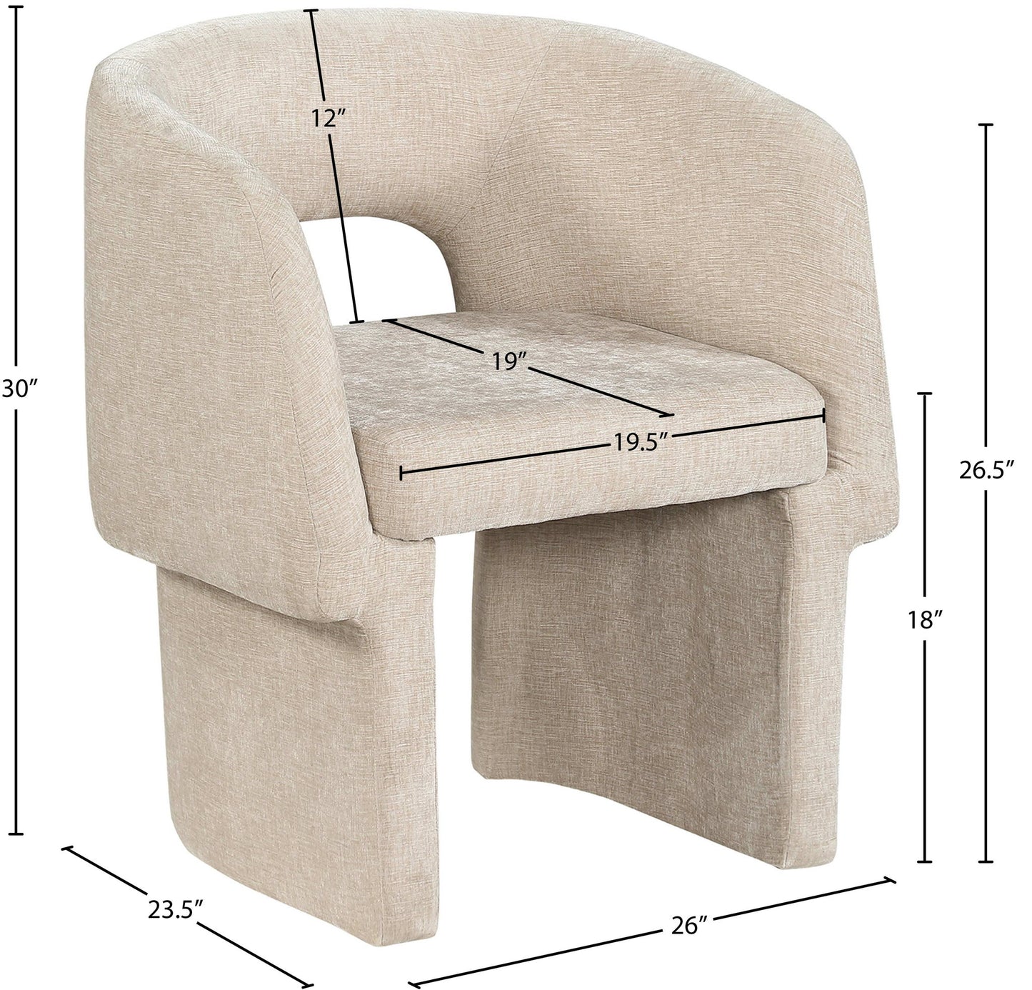 Emmet - Chenille Dining Chair / Accent Chair